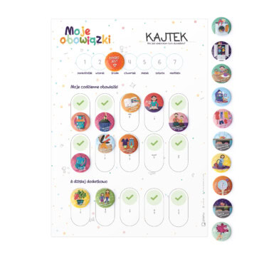 Planer obowiązków dziecka magnetyczny